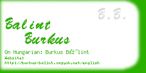 balint burkus business card